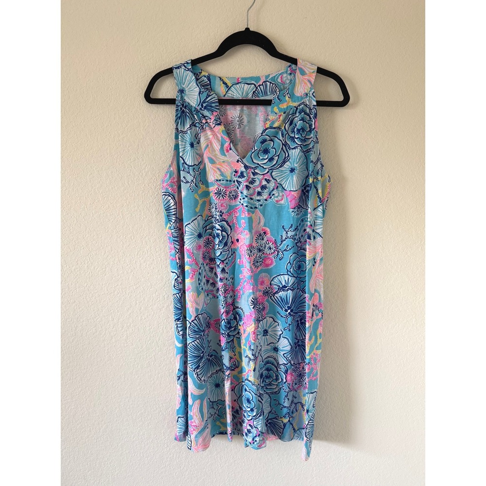 Lilly Pulitzer Ross Shift Dress Bali Blue Once Upon A Tide Size Large Resortwear